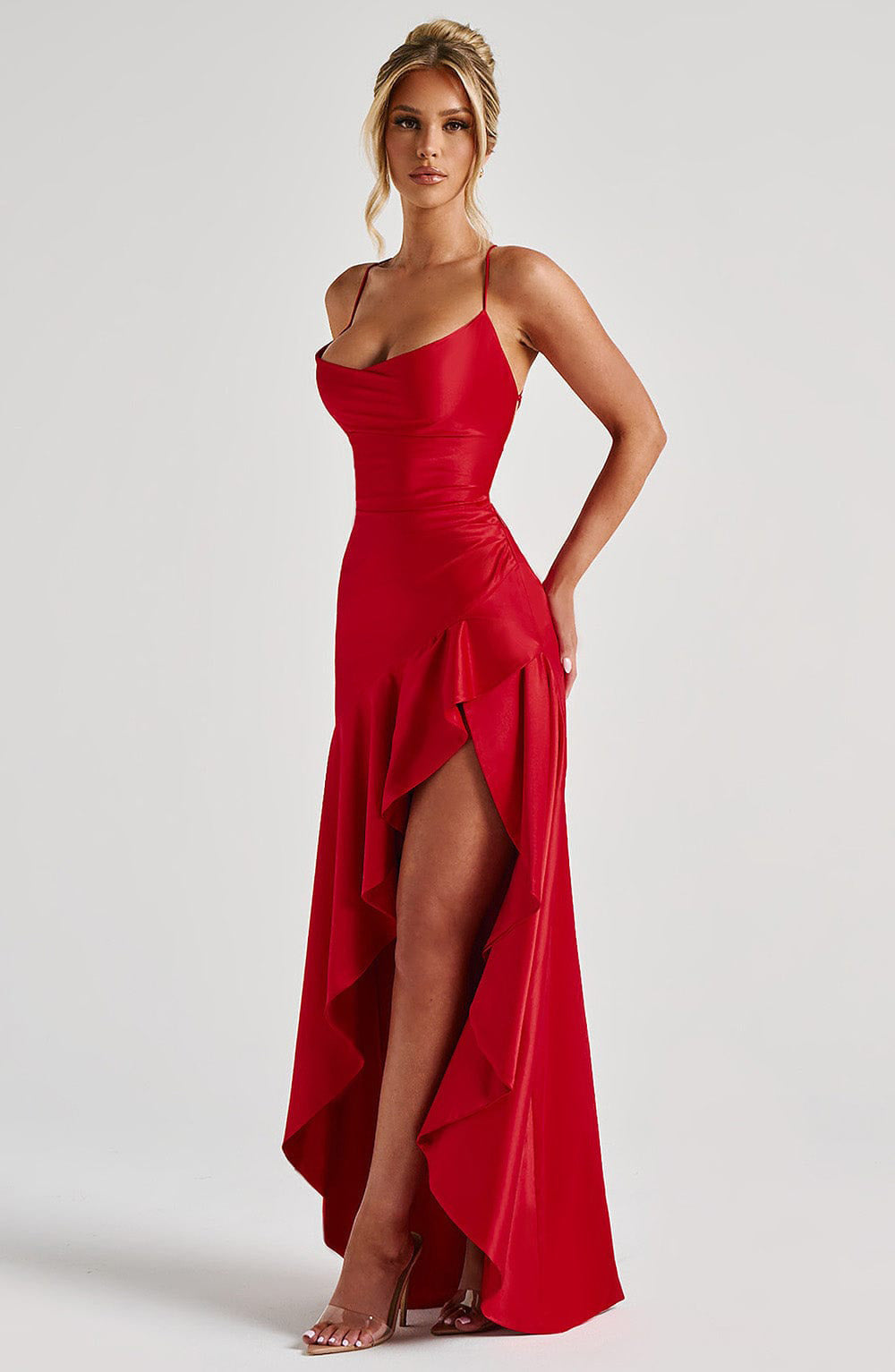 Sleeveless Backless Ruffle Dress