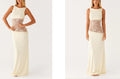 Women's Lace Satin Backless Long Dress