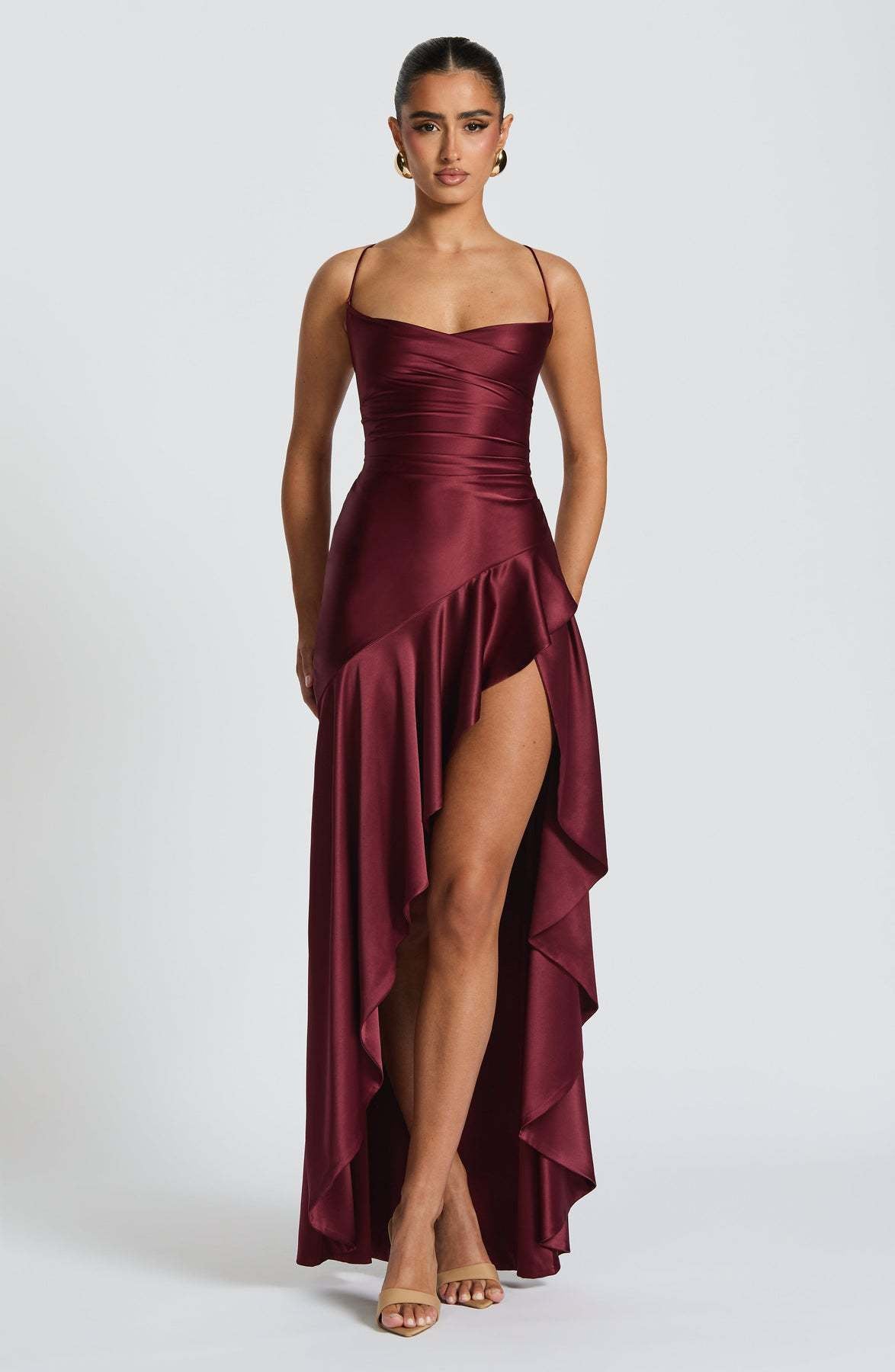 Sleeveless Backless Ruffle Dress