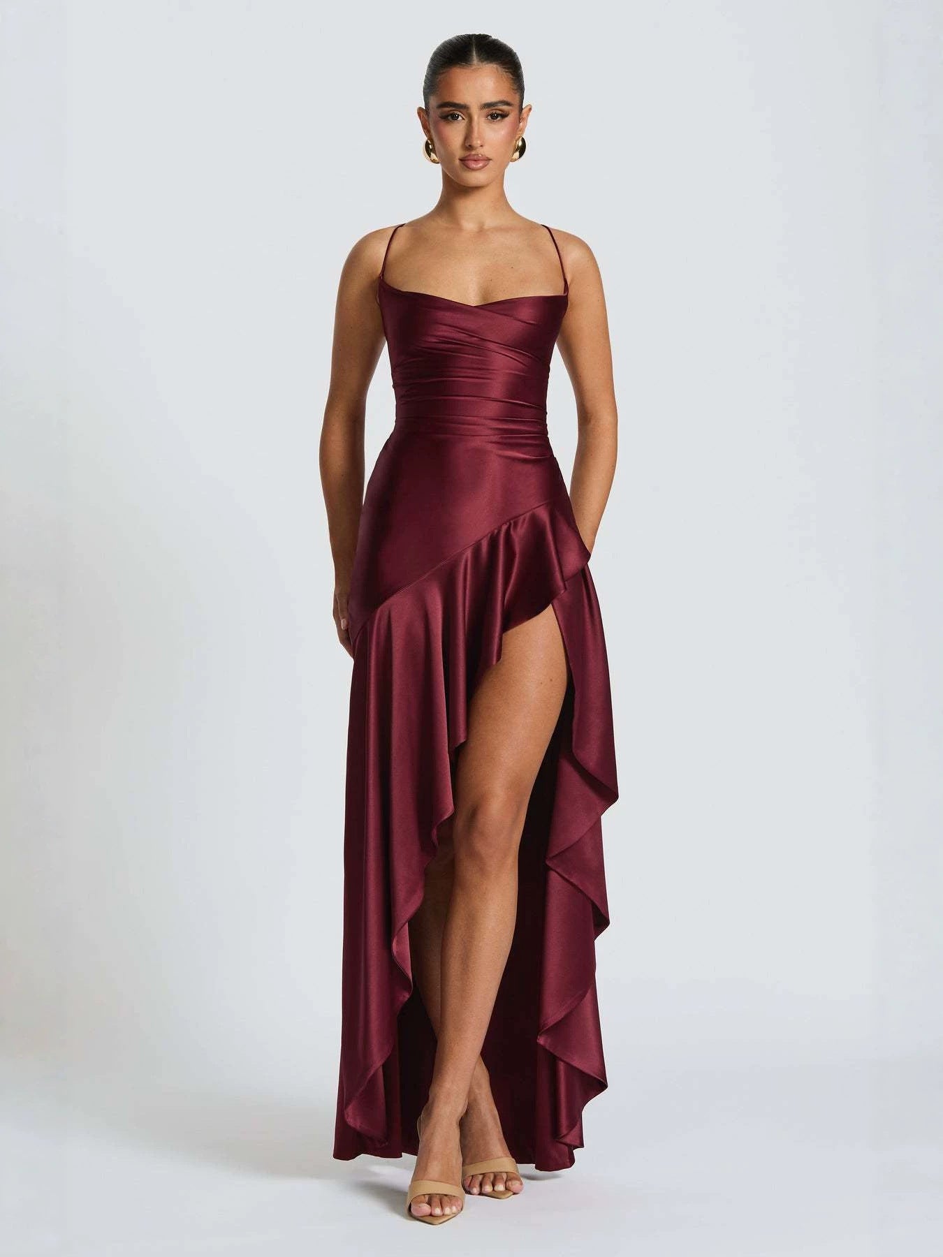 Sleeveless Backless Ruffle Dress